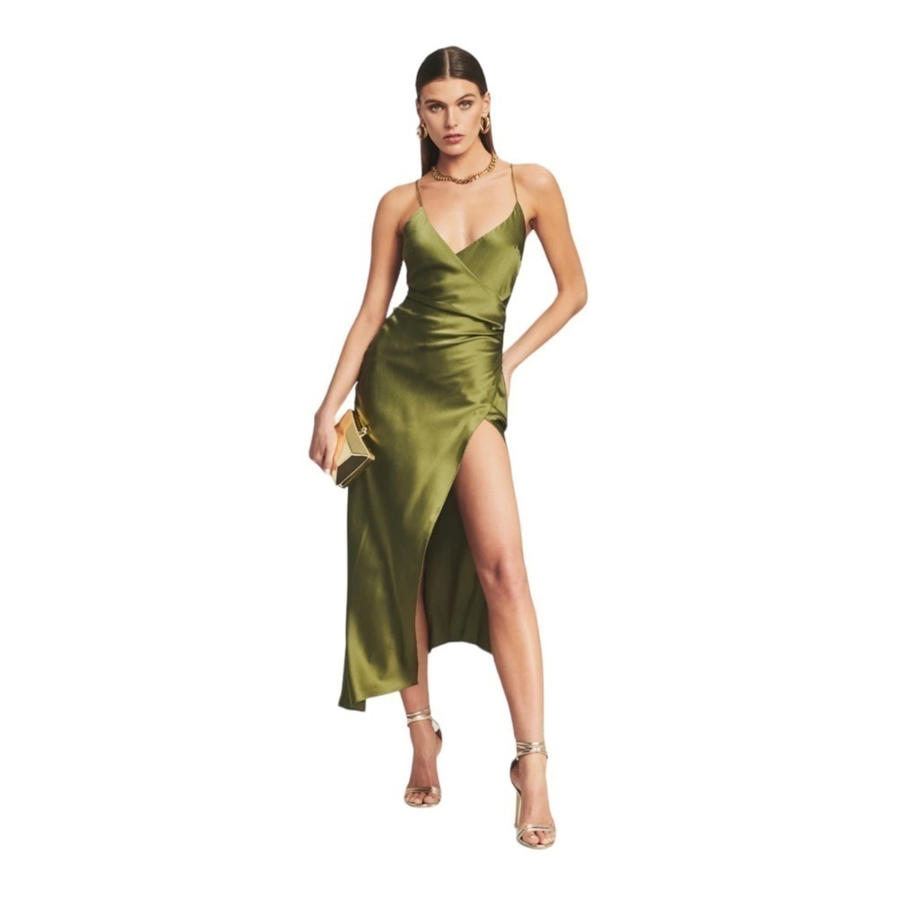 SER.OY.A Emma Silk Dress - Chartreuse NWT